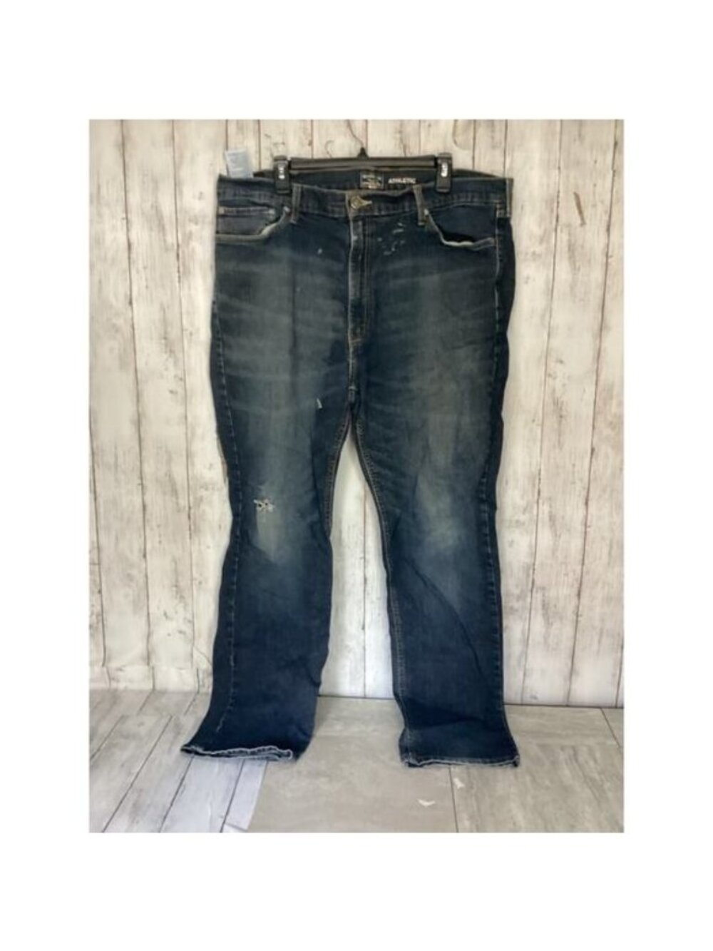 Athletic 42x32 Straight Jeans Premium Denim Retro Wash